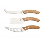 Master Class 3-Piece Stainless Steel Artesa Cheese Knife Set with Acacia Wood Handles