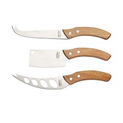 Master Class 3-Piece Stainless Steel Artesa Cheese Knife Set with Acacia Wood Handles
