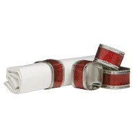 Premier Red Glitter Napkin Ring - Set of 4, Red