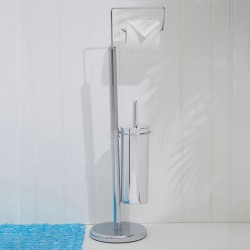 Premier Floor-standing Toilet Brush and Roll Holder - Chrome