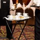 Neville GenWare Black Metal Tray Stand, 42 x 84cm (W x H)