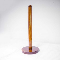 Sunny Daze Handcrafted Mahogany Wood Kitchen Paper Towel Holder - Elegant Straight Rod with Top Finial, Height 37cm