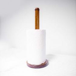Sunny Daze Handcrafted Mahogany Wood Kitchen Paper Towel Holder - Elegant Straight Rod with Top Finial, Height 37cm