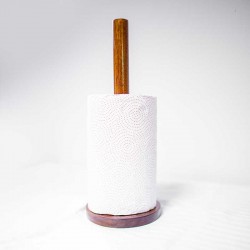 Sunny Daze Handcrafted Mahogany Wood Kitchen Paper Towel Holder - Straight Rod Design Without Top Finial, Height 37cm