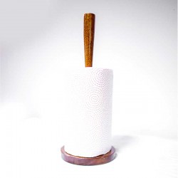 Sunny Daze Handcrafted Mahogany Hardwood Paper Towel Holder - Middle Tapered Rod Design, Height 37cm