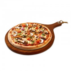 Sunny Daze Handcrafted Mahogany Hardwood Round Chopping/Pizza Board, Diameter 34cm