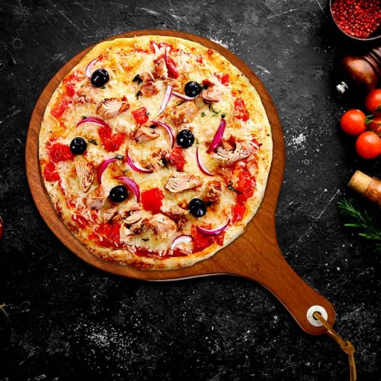 Sunny Daze Handcrafted Mahogany Hardwood Round Chopping/Pizza Board, Diameter 34cm, SDPIZZBOARD973 Shop quality Sunny Daze Handcrafted Mahogany Hardwood Round Chopping/Pizza Board, Diameter 34cm in Kenya from vituzote.com Shop in-store or online and get countrywide delivery!