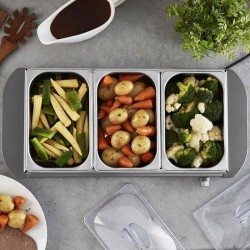 Tower Presto 3 Tray Buffet Server, 1.5 litre capacity , Grey