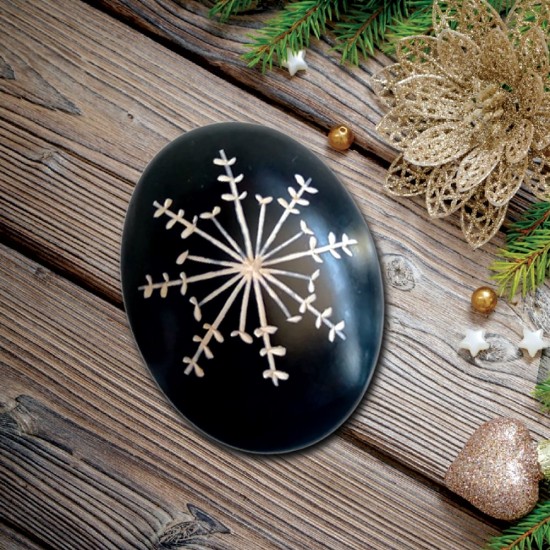 Undugu Soapstone Hand-Crafted Snowflakes and Stars Pebbles - 1 Piece, Assorted