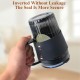 Diamond Glass Coffee Sipper Mug with leather grip, Black