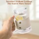 Diamond Borosilicate Glass Coffee Sipper Mug with leather grip, Cream