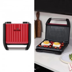George Foreman Medium Red Steel Grill, 5 Ptn