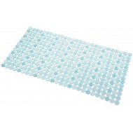 InterDesign Non-Slip Suction Bath Mat for Shower, Bathtub - Blue, 27 by 14-inch