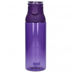 Built Gym Water Bottle with Handle, BPA Free Plastic, 710 ml, Purple