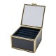 Shop quality Candlelight Metal Frame Glass Jewellery Box With Navy Fabric Lining, 8x8x5cm in Kenya from vituzote.com Shop in-store or online and get countrywide delivery!