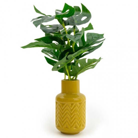 Shop quality Candlelight High Cheese Plant In Ceramic Zig Zag Vase Ochre, 30cm in Kenya from vituzote.com Shop in-store or online and get countrywide delivery!