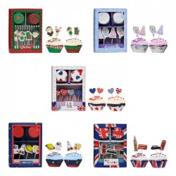 Premier Christmas Cupcake Cases and Toppers Set ( 24 Cupcake cases & 24 Toppers)