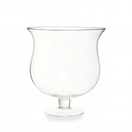 Premier Ambra Clear Glass Cognac Vase with Footed Base, 26cm Height