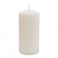 Candlelight Luxury White Pillar Candle, 15cm Tall  ( 60cm burn time)