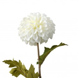 Candlelight Single Stem Faux Dahlia White Tall, 60cm