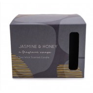 Candlelight Jasmine & Honey Two Wick Glass Wax Filled Pot Candle  - Honeysuckle Scent