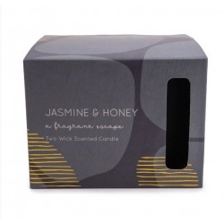 Candlelight Jasmine & Honey Two Wick Glass Wax Filled Pot Candle  - Honeysuckle Scent