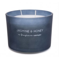 Candlelight Jasmine & Honey Two Wick Glass Wax Filled Pot Candle  - Honeysuckle Scent