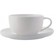 Maxwell Williams Cashmere Espresso Cup and Saucer Set, High Rim Style, Fine Bone China, White, 100 ml (3 fl oz)