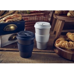 Neville Genware Black Reusable Bamboo Fibre Coffee Cup, 350ml