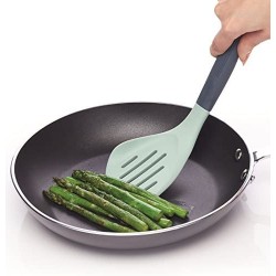 Colourworks Classics Blue Long Handled Silicone Slotted Food Turner