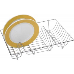 Kitchen Craft Large Chrome-Plated Metal Dish Drainer Rack, 48 x 33 cm (19” x 13”)