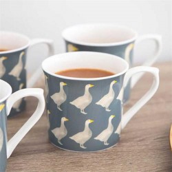 Kitchen Craft Fluted Mug Set, Geese Design, Set of 4