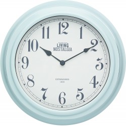 Living Nostalgia Vintage Blue Wall Clock 25.5 cm (10 inch) in diameter
