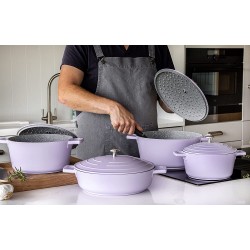 Master Class Cast Aluminium Casserole Dish, 2.5 Litre, Lavender