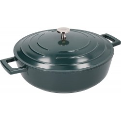 Master Class Cast Aluminium Shallow Casserole Dish, 4 Litre, Hunter Green