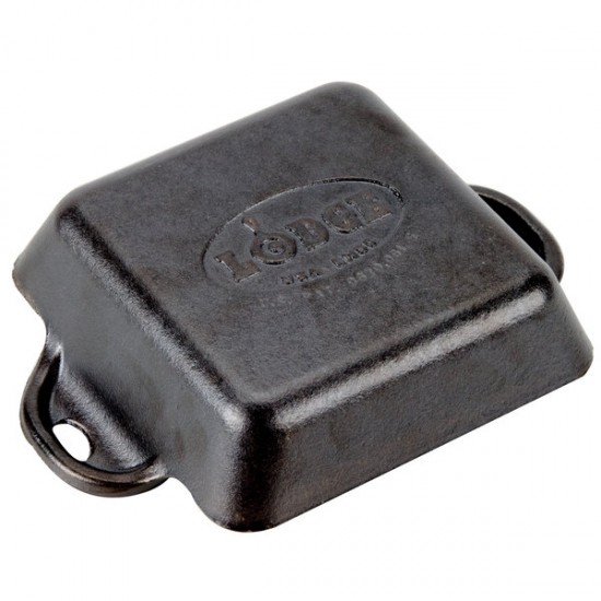 Lodge Heat Enhanced and Seasoned Cast Iron Rectangular Mini Server,  10-Ounce, Black