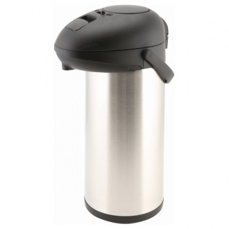 Neville Genware Stainless Steel Unbreakable Vacuum Pump Pot, 5 Litres