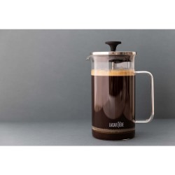 La Cafetière Glass Cafetiere, 8-Cup, Clear and Black, 1 Litre