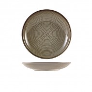 Neville Genware Terra Porcelain Grey Deep Coupe Plate, 21cm