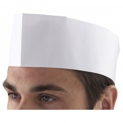 Neville Genware Chef's Disposable Pack of 10 Paper Forage Hats ( 10 Pieces) 
