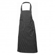 Neville Genware Black Butchers Stripe Bib Apron