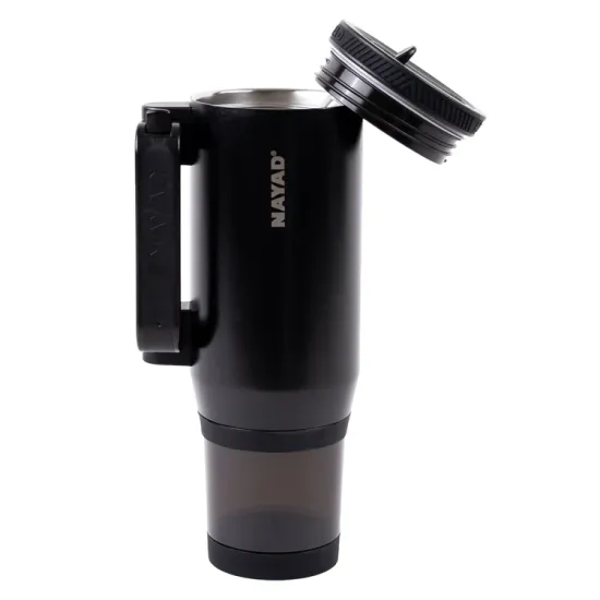 Nayad Hydrostash Tumbler with Snackbox - Black, 680ml ( 12 hours hot )