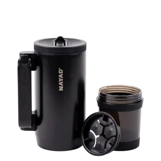 Nayad Hydrostash Tumbler with Snackbox - Black, 680ml ( 12 hours hot )