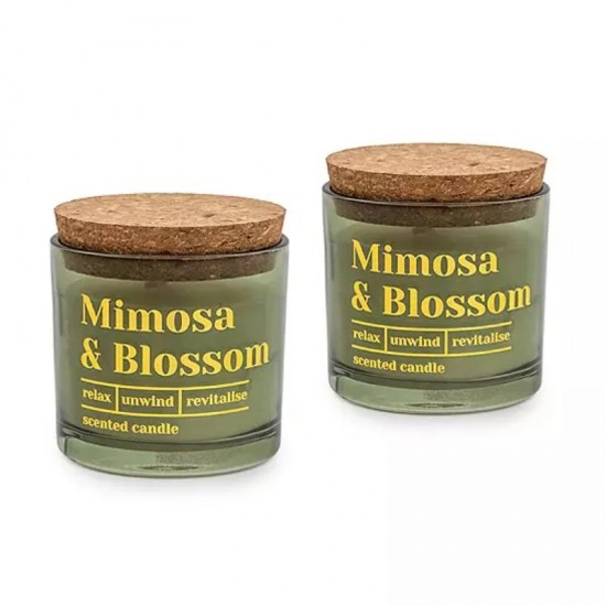 Shop quality Candlelight Mimosa & Blossom Set of 2 Glass Wax Filled Pot with Cork Lid in Kenya from vituzote.com Shop in-store or online and get countrywide delivery!