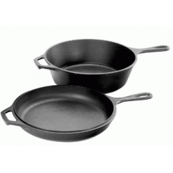 Lodge Pre-Seasoned Cast-Iron Combo Cooker, 3-Litre