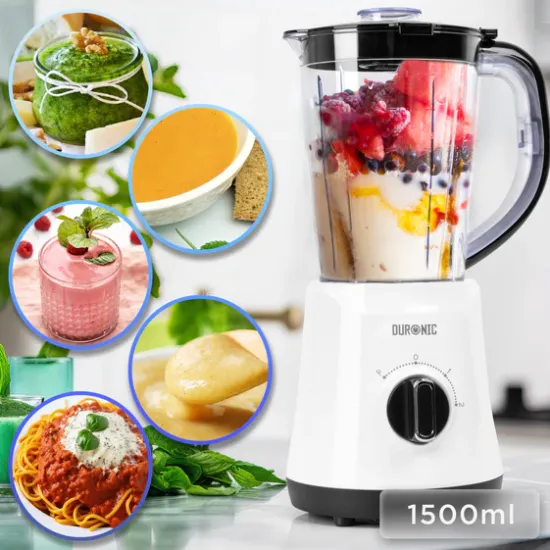 Shop quality Duronic Jug Blender BPA Free 1.5L Smoothie Maker for Ice Slushies Protein Shakes Baby Food & Soups 500W Electric Blenders with Removable Blades Soup Makers with Pulse - 1Year Warranty in Kenya from vituzote.com Shop in-store or online and