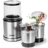 Duronic Electric Coffee Grinder Spice Mill with 2 in1 Wet & Dry Stainless Steel Cups 200W Grinder for Spices 200W Grinding Mini Hopper for Coffee Beans, Herbs, Nuts - 1Year Warranty Duronic Electric Coffee Grinder Spice Mill with 2 in1 Wet & Dry Stainless Steel Cups 200W Grinder for Spices 200W Grinding Mini Hopper for Coffee Beans, Herbs, Nuts - 1Year Warranty