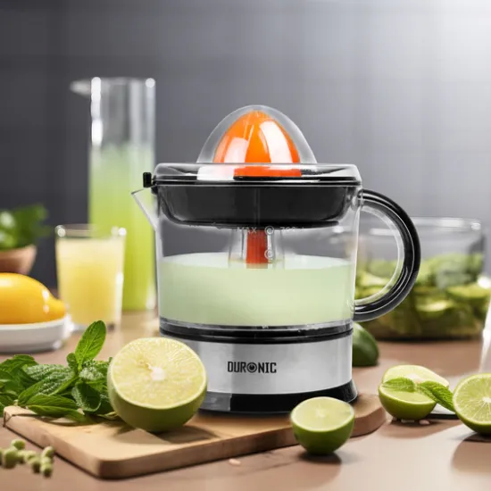 Shop quality Duronic Electric Citrus Juicer Lemon Juicer Citrus Press with Adjustable Pulp Filter Fresh Orange Juice Maker Extractor for Lemons, Limes etc With 2 Sized Juicing Cones - 1 Year Warranty in Kenya from vituzote.com Shop in-store or online and 