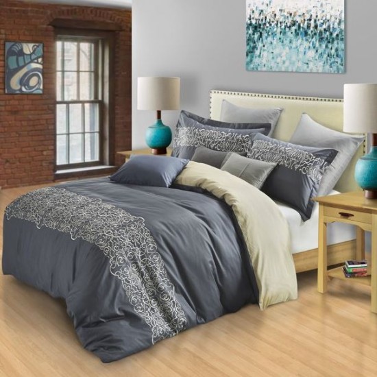 Shop quality Superior Harrison Embroidered, 300-Thread Count, Cotton, Full/Queen Bed Duvet Cover Set in Kenya from vituzote.com Shop in-store or online and get countrywide delivery!