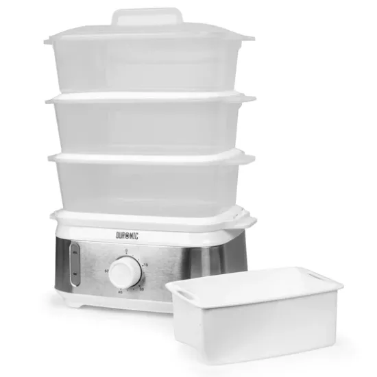 Duronic 3 Tier Food Steamer FS95 Electric Veggie Steamers for Food Cooking Kitchen Steamer for Eggs Rice Meat Momos & Steaming Fish Baby Food Steamer Steam Cooker 9L Steamer Pot-1YR Warranty, FS95 Shop quality Duronic 3 Tier Food Steamer FS95 Electric Veggie Steamers for Food Cooking Kitchen Steamer for Eggs Rice Meat Momos & Steaming Fish Baby Food Steamer Steam Cooker 9L Steamer Pot-1YR Warranty in Kenya from vituzote.com Shop in-store or onl